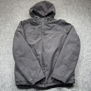 Tommy Hilfiger Jacket Men's L‎ Black Sherpa-Lined Hooded Coat RN 54163 $195 MSRP
